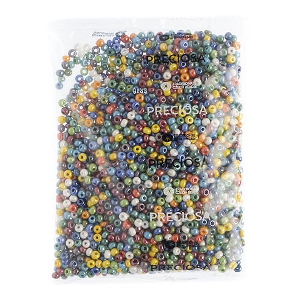 John Bead Czech Glass Seed Beads 2/0 (500g) Opaque Luster Multi colored Bead