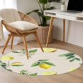 thumbnail image 3 of Summer Fruit 3FT Round Area Rugs Watercolor Yellow Lemon Rustic Farmhouse Leaves Soft Small Round Rug Non-Slip, Ultra-Thin Indoor Circle Carpet for Bedroom Entryway Kitchen Bathroom, 3 of 9