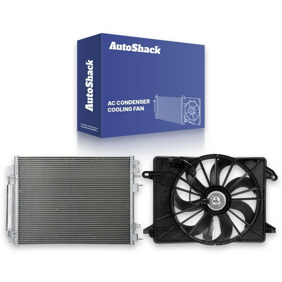 AutoShack Air Conditioning A/C Condenser Radiator Cooling Fan Assembly | Replacement for 2009-2022 Chrysler 300 2009-2022 Dodge Challenger 2015-2022 Dodge Charger | 2-PC