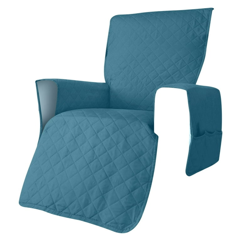 Holloyiver Waterproof Recliner Chair Covers 28Inch Wide Recliner Cover Non Slip Dog Chair Cover Furniture Protector Washable Slipcover with Pocket Elastic Straps for Pets Dogs Dark Blue Walmart