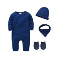 thumbnail image 6 of Coerni Baby Boy Girl Knit Jumpsuit Romper Toddler Coming Home Outfit Kids Gender Neutral Clothes 3 6 9 12 Months Baby Outfits 4pcs, 6 of 9