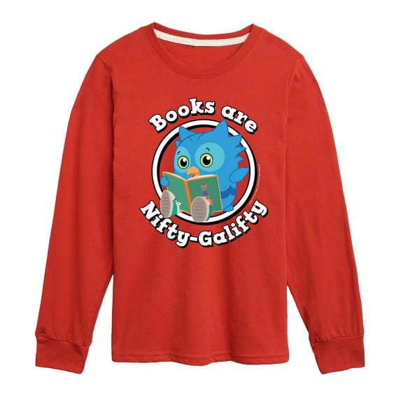 Daniel Tiger - Books Are A Hoot - Kids Long Sleeve T-Shirt