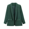ZIYIXIN Women's Elegant Temperament Ol Suit Jacket Solid Color Long-Sleeved Lapel No Button Double-Layer Business Dress Top