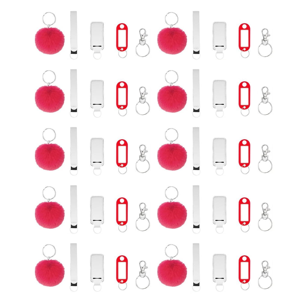 Portable Neoprene Lipstick Keychain Holder Anti-lost Lanyard Keyrings Decoration for Women's Bags Backpack