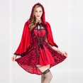 thumbnail image 3 of Señoras verano sin mangas gótico Halloween Cosplay disfraz Vintage oscuro cordón cintura estampado Sling vestido Fridja nalpqowj5995, 3 of 8