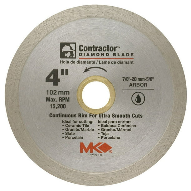 MK Diamond 4 in. Dia. x 7/8 in. Contractor Diamond Continuous Rim