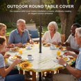 thumbnail image 3 of Round Outdoor Tablecloth with Umbrella Hole and Zipper, Yellow Sunflowers Tablecloth with Elastic Waterproof, Farmhouse Rustic Botanical Floral Plants Patio Table Covers for 36" - 44" Pool Tables, 3 of 9