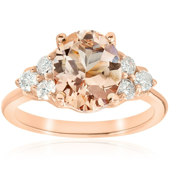Pompeii 2 1/3 cttw Oval Morganite & Diamond Engagement Ring 14k Rose Gold (H/I,I1-I2)