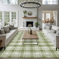 thumbnail image 5 of Sage Green Plaid Area Rug 8x10 Washable Rug Non Slip Modern Art Checkered Farmhouse Large Area Rug Soft Stainresistant Indoor Floor Carpet for Living Room Bedroom Home Office Dining Room Nursery, 5 of 8