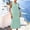 Green, variant on Dxzfnsa Womens Summer Maxi Dresses Women's Cotton Linen Drawstring Tank Sundresses Casual V Neck Sleeveless Boho Flowy Beach Dresses