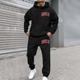 thumbnail image 5 of Zylarhe Men's Casual Hoodie And Jogger Set Letter Print Sweatsuit For Everyday Wear Spring Fall Winter Outfit Suit Jacket for Men, 5 of 5
