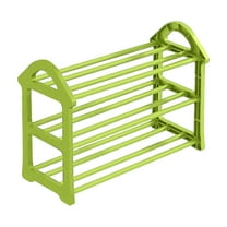 LACKUST 3 Tier Plastic Shoe Rack, Green Shoe Organizer for Entryway Bedroom, Small Ventilated Shoe Storage with Easy Install, Closet Shoe Organizer