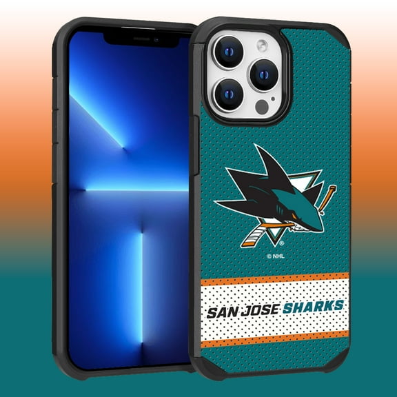 Apple iPhone 13 Pro Max - NHL Licensed San Jose Sharks Team Logo on Jersey Textured Dual Layer Case