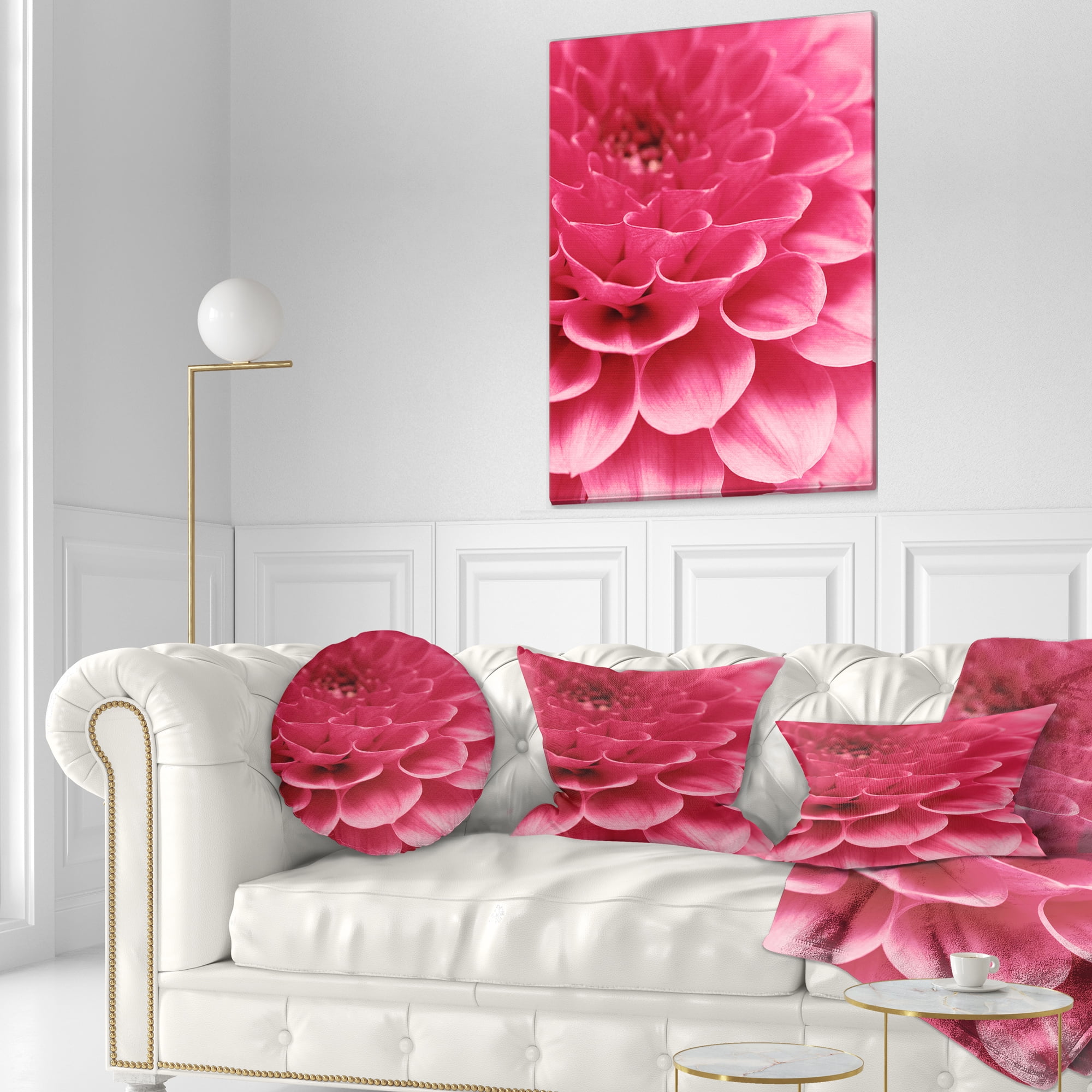 Designart 12" x 20" Pink Polyester Throw Pillow