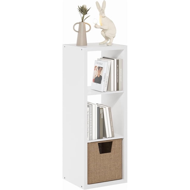 Cubicle Book Shelf Vertical Thick Frame Bookshelf Horizontally & Vertically Reversible Bookcase with Open Back x x for Living Room Bedroom Home Office