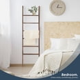 thumbnail image 3 of Blanket Ladder for The Living Room and Bedroom, 6-Tier Wall Leaning Rustic Decorative Farmhouse Blanket Rack, Quilt Rack, Ladder Shelf, Easy Assembly, Acacia Wood, 3 of 9