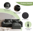 thumbnail image 5 of YVDNHP 91" L Shaped Couc, Modular Sectional Sofa, Boneless 2 Seater Deep Seat Sofa with Ottoman, Comfy Plush Flannel Fabric, for Living Room, Apartment, Office, No Assembly Required, Gray, 5 of 10