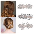 thumbnail image 3 of Unique Bargains Hair Barrettes Hair Accessories for Women Hair Clip Sparkly  Rhinestones Hairpin 3 Pcs White, 3 of 7