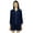 Navy Blue, variant on Bimba Button-Down Shirt With Elastic Waist Shorts 2 Pcs Full Sleeve Night Wear Set