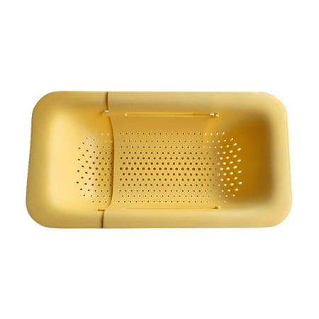 

Plastic Retractable Dish Drain Rack Space Saving Extendable Strainer Drain Basket for Kitchen Drain Pasta and Dry Dishes