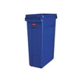 thumbnail image 1 of Rubbermaid Commercial Products Slim Jim Plastic Rectangular Trash/Garbage Can with Venting Channels, 23 Gallon, Blue (1956185), 1 of 3