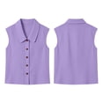 thumbnail image 5 of SROBPTY Womens Tank Tops Solid Collared Button Front Sleeveless Summer Shirts for Daily Wear, 5 of 5