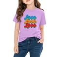 thumbnail image 5 of Piuwrlz Girl Graphic Shirts Tops Girls Short T-Shirts Sleeve Cotton Pullover Purple Size 3 Years, 5 of 10