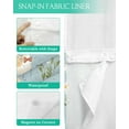thumbnail image 3 of No Hook Shower Curtains with Snap in Liner, Spring Floral Waterproof Fabric Shower Curtain, White Daisy Duck Greenery Blue Double Layers & See-Through Top Window Bathroom Curtains 72''x96'', 3 of 6