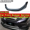 thumbnail image 3 of For Honda Fit Jazz 2014-2017 Body Kit Front Bumper Lip Diffuser Glossy Black Sport Style Bumper Protector Car Accessories, 3 of 6