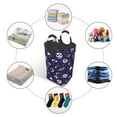 thumbnail image 3 of DouZhe 50L Rectangular Laundry Basket, Cartoon Blue Space Rocket Prints Waterproof Foldable Laundry Hamper with Aluminum Handles, 3 of 6