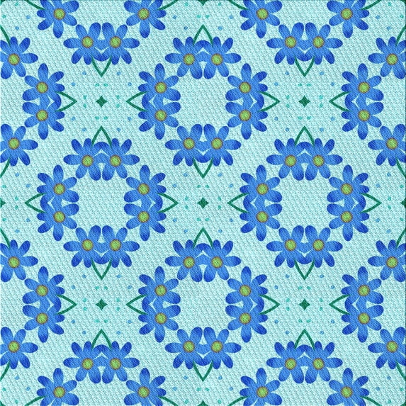 Ahgly Company Indoor Square Patterned Blue Dress Blue Area Rugs, 4' Square