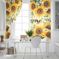 thumbnail image 5 of Fsddascl Summer Sunflower Blackout Curtains for Bedroom/Living Room, Thermal Insulated Kitchen Curtains, Yellow Vertical Striped Leaves Grommet Darkening Window Treatment Drapes 52"x63"x2, 5 of 6