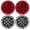 2x Red+2x White Kit, variant on All Star Truck Parts 4" Round 12 LED Stop/Reverse Lights, Reflective Ring, Surface Mount, 3-Wire, 12V 2x Red & 2x White