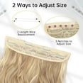 thumbnail image 3 of Extensiones de Cabello de Alambre Invisible con Alambre Transparente Tamaño Ajustable 4 Clips Seguros Peluquín Largo Ondulado Secreto (16 Pulgadas, Marrón Claro con Mechas Rubias), 3 of 7