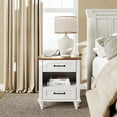 thumbnail image 2 of FITUEYES Modern Nightstand with 2 Drawers & Charging Station, White, 2 of 6