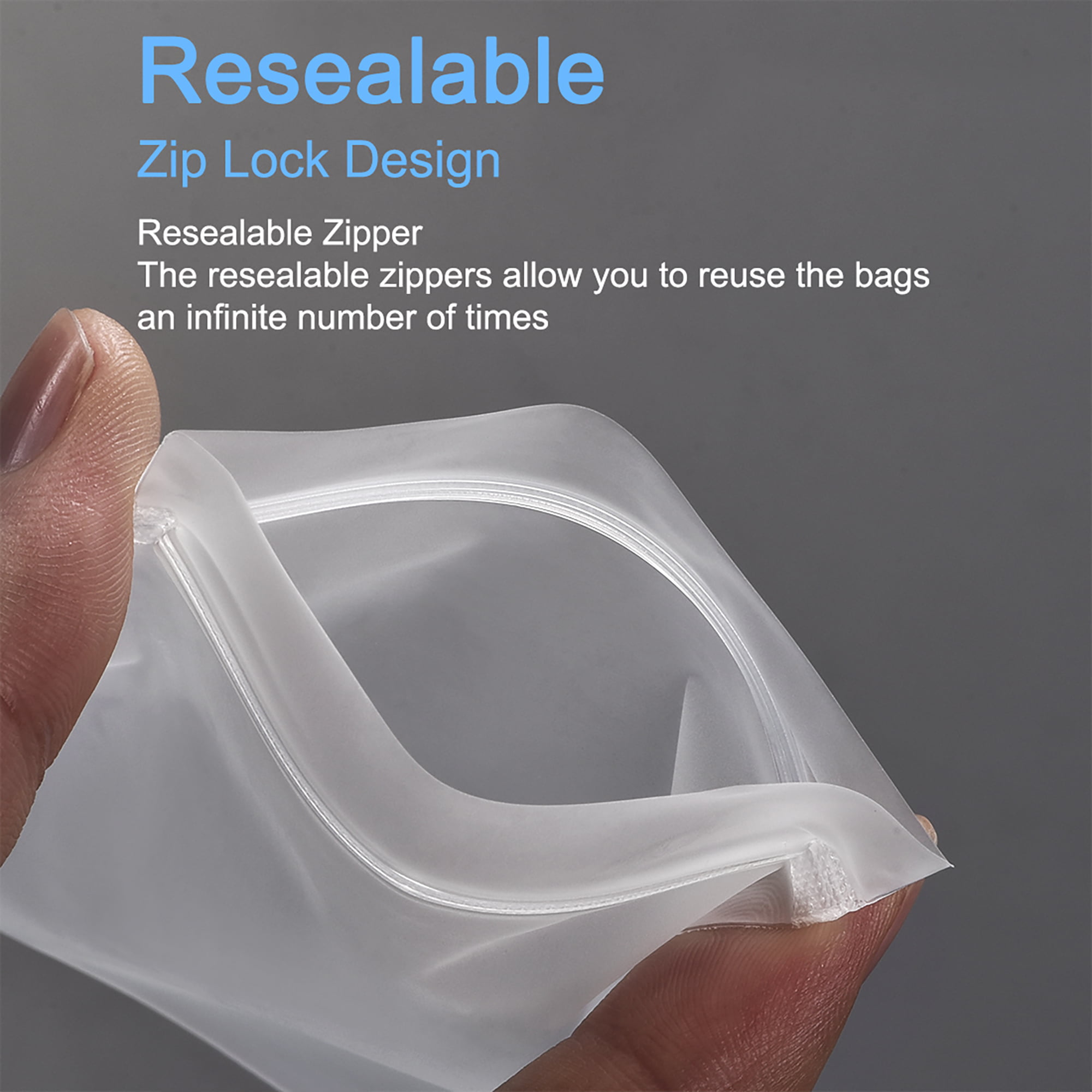 Plastic Grip Seal Clear Poly Bags Resealable Reusable Storage Zip Lock 3.5"x4.5"
