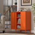 thumbnail image 4 of Metal Cabinets with Doors and Shelves,Small Storage Cabinet,2 Door Locker Storage Cabinets for Home Office,Gym,School,Orange, 4 of 16