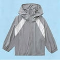thumbnail image 2 of Girls' UPF 50 Sun Protection Jacket Lightweight Windbreaker Hooded Gray Quick-Dry Breathable for Outdoor Beach Play,Size 14 T, 2 of 5