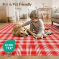 thumbnail image 4 of ODIKA Plaid Tartan Checkered Gingham Border Striped Front Layering Stain Resistant Low Profile for Dorm Room, Small Living Apartment, 4 of 7
