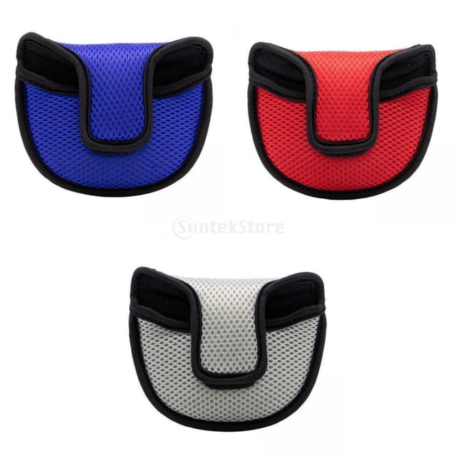 3pcs Golf Putter Mallet Cover Protect Clubs Headcover Easy To Use For Golfer Baoblaze none