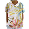 thumbnail image 1 of TSADFHJI Hauts Femmes Hiver Noël Mode Rétro Coloré Ample Décontracté Col Rabattu T-Shirt Manches Courtes TG Bleu, 1 of 5