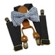 thumbnail image 1 of Tirantes y pajaritas para niños, tirantes de esmoquin, correas de hombro, forma metálica resistente Negro, 1 of 9