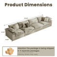 thumbnail image 5 of The Magic Home 157" Sofa Couch, Cloud Modular Sectional Sofa, Modern Linen Deep Comfy Couches for Living Room, Apartment, Office, Washable Replaceable Covers, 4 Seater Khaki Couch, 5 of 15