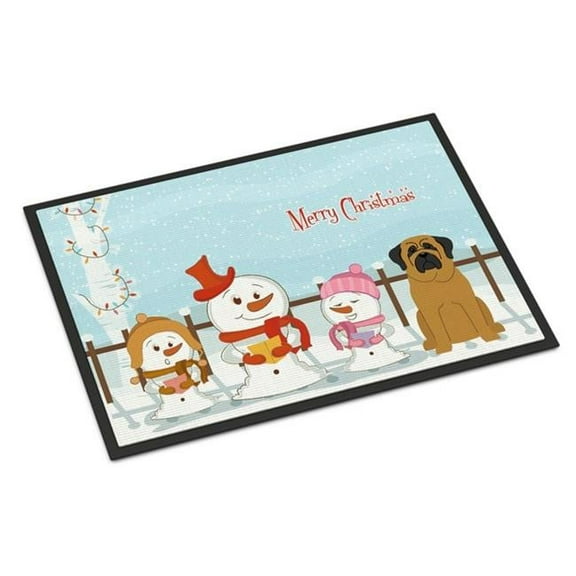 Carolines Treasures BB2349MAT Merry Christmas Carolers Mastiff Indoor or Outdoor Mat, 18 x 0.25 x 27 in.
