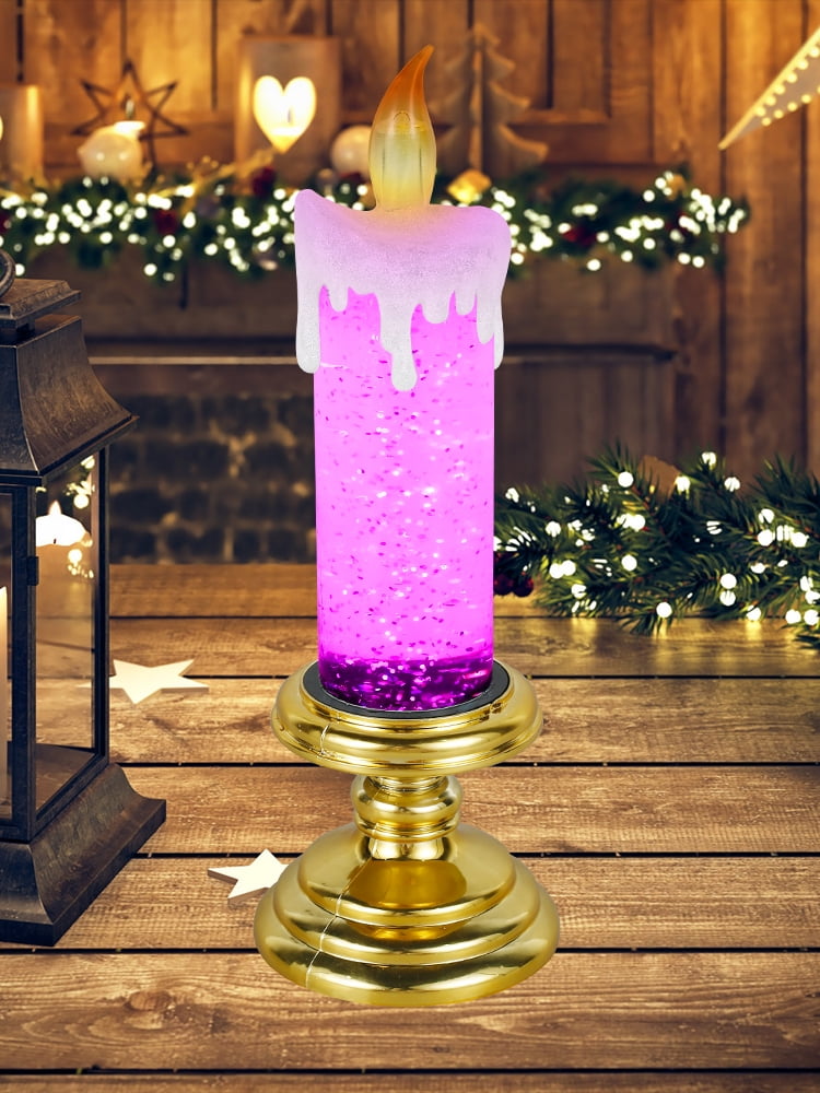 følelse Neuropati løst Jytue Flameless Glitter Candle Lights LED Christmas Candles Color Changing  Flickering Atmosphere Light Battery Operated for Xmas Party Decoration -  Walmart.com
