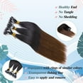 thumbnail image 3 of MY-LADY 50S 1G Remy Micro Beads Hair Extensions Human Hair Thick Invisible Nano Beads Micro Link Hairpiece 18inch #1BT4 Black Brown to Medium Brown, 3 of 8