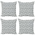 thumbnail image 1 of Tropical Throw Pillow Cushion Case Pack of 4, Banana Palm Tree Leaves Pattern Botany Jungle Foliage, Modern Accent Double-Sided Print, 4 Sizes, Pale and Charcoal Grey, by Ambesonne, 1 of 2