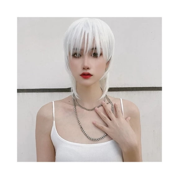 Wig Short Hair Chemical Fiber Wig Fluffy Natural Men and Women Short Straight Hair