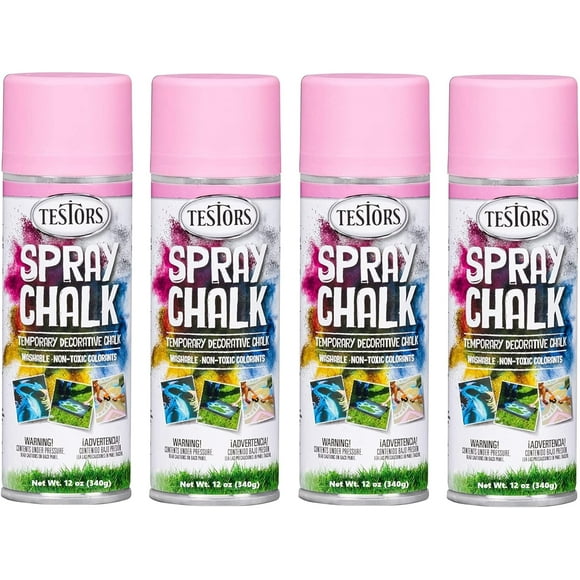 Pack of 04 - Chalked Matte Spray Paly & Wash Paint 12oz, Pink