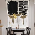 thumbnail image 3 of Brown Black Balloon Curtains for Bedroom/Front Door/Bathroom, Farmhouse Striped Modern Abstract Art Tie Up Curtains 63 Inch Length Light Filtering Kitchen Curtains Shades for Windows 46"x63", 3 of 8
